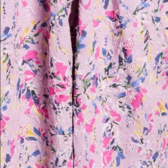 French Connection New With Tags Flores Puff Sleeve Dress In Mauve Mist Multi - Picture 5 of 11